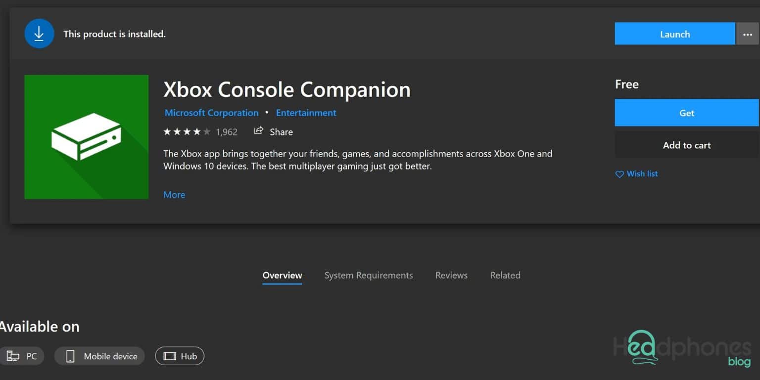 Xbox Console Companion app
